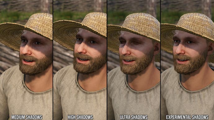 Kingdom Come Deliverance 2 screenshot: shadow quality settings on characters