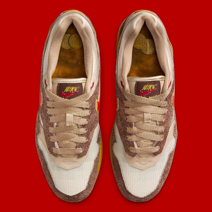 Top down view of Nike's Donkey Kong-inspired trainers