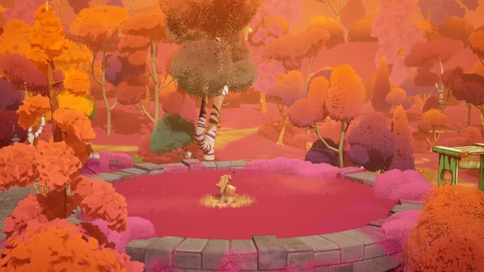 Wanderstop screenshot showing the clearing with your sword resting in the middle