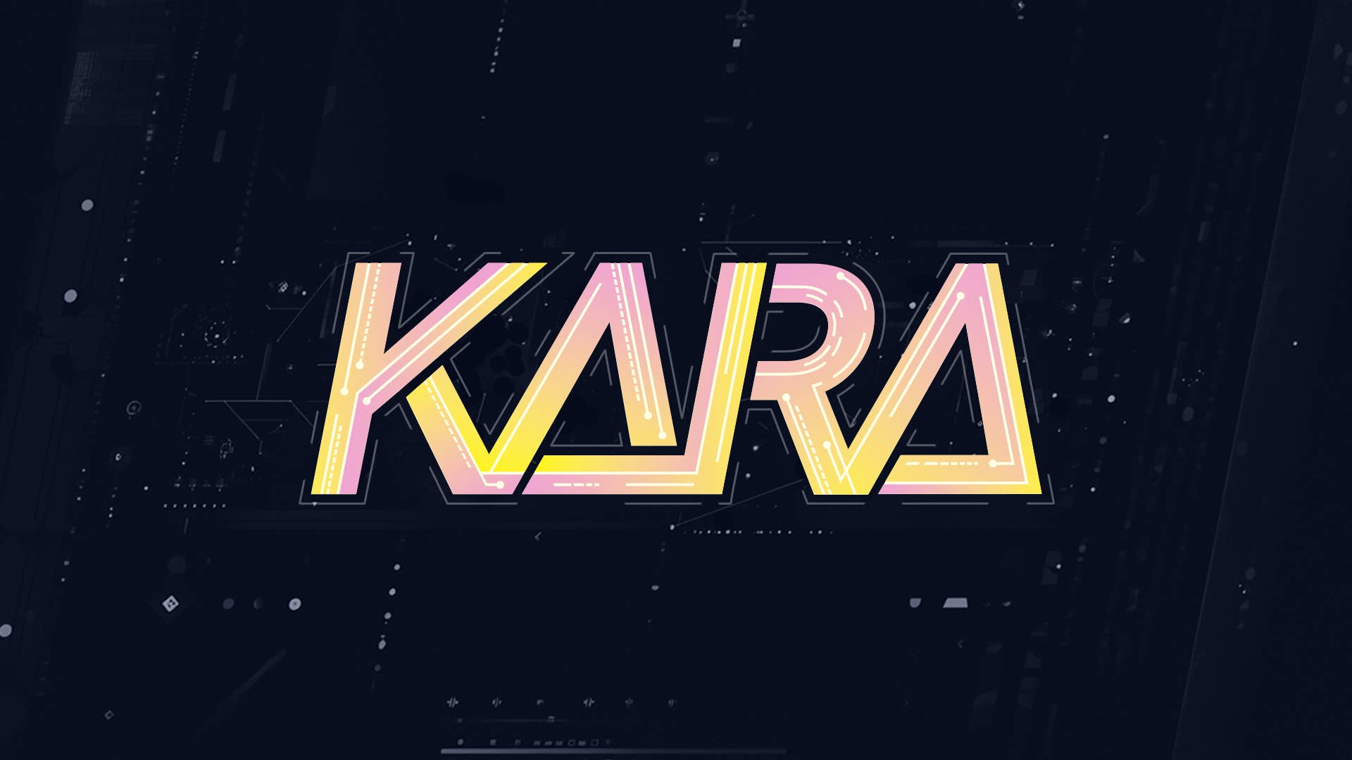 Image of Project Kara logo, which simply reads KARA in yellow, over a dark background.