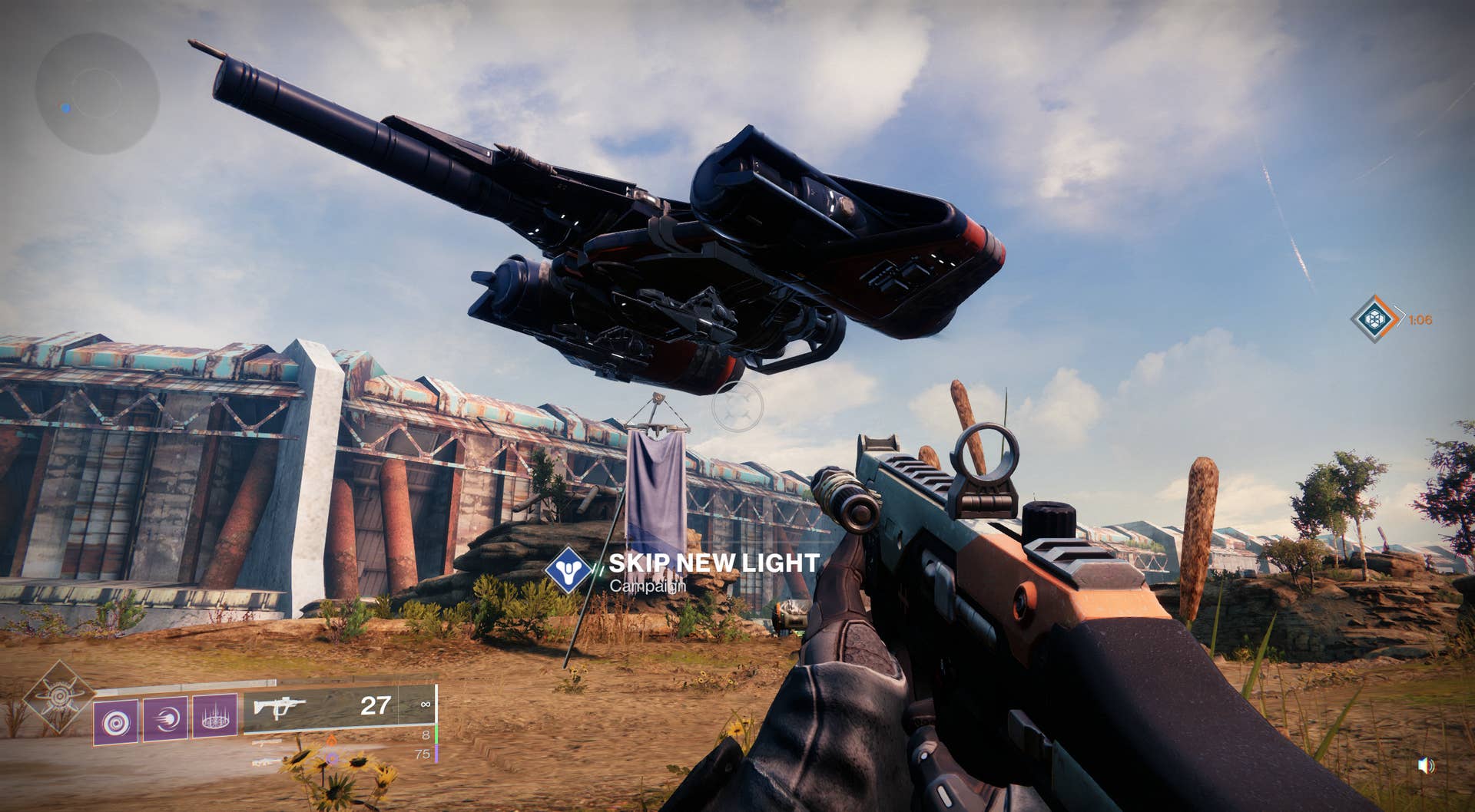 The 'Skip New Light' waypoint in the Cosmodrome.