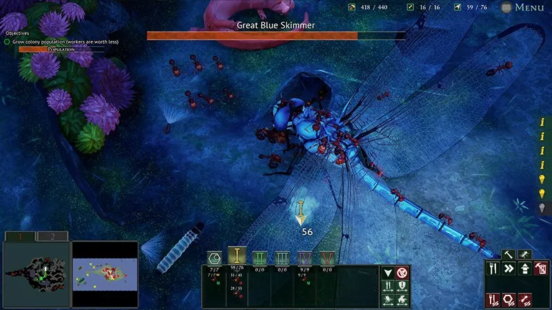 An example of a play screen